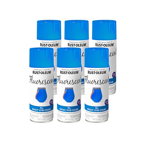 Image of Rust-Oleum 398583-6PK Specialty Fluorescent Spray Paint, 11 oz, Blue, 6 Pack
