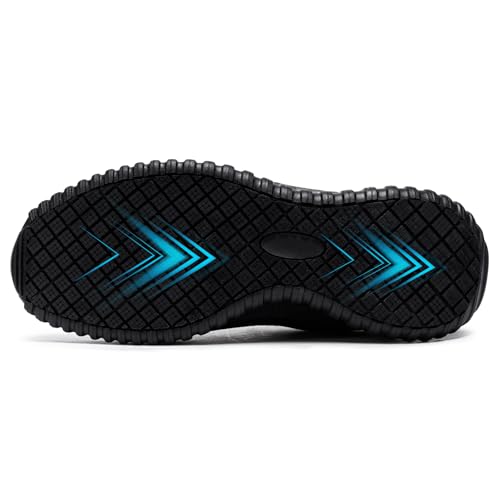 Image of LARNMERN Non Slip Work Shoes for Men Slip On Water Resistant Casual Walking Chef Kitchen Working Footwear Lightweight Breathable Restaurante Trabajo,New Black 7.5