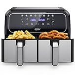 Innsky Friggitrice ad Aria Doppio Cestello, 8L Friggitrice ad Aria Calda a Doppia Zona, 8 programmi di Air Fryer con Promemoria Shake, IT Ricette