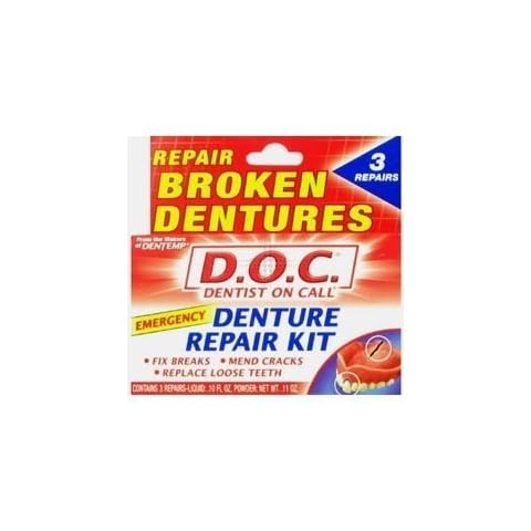 THREE PACKS of Dentemp Denture Repair Kit Cover
