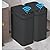 Yatmung 2 Pack - Skinny Trash Bin Sensor Motion 2.5 Gallon Touchless Bathroom Trash Can - Smart Trash Can with Lid - Electric, Narrow, Plastic, Auto Open - Small Slim Automatic Garbage Can (Black)