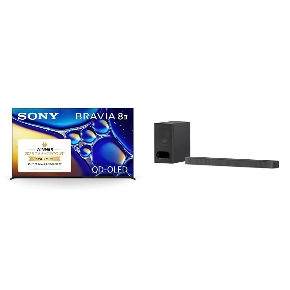 Sony BRAVIA Theater Bar 6 3.1.2ch Sound Bar with Wireless Subwoofer &amp; BRAVIA 8 II 55-Inch QD OLED 4K Smart Google TV K-55XR80M2 Bundle