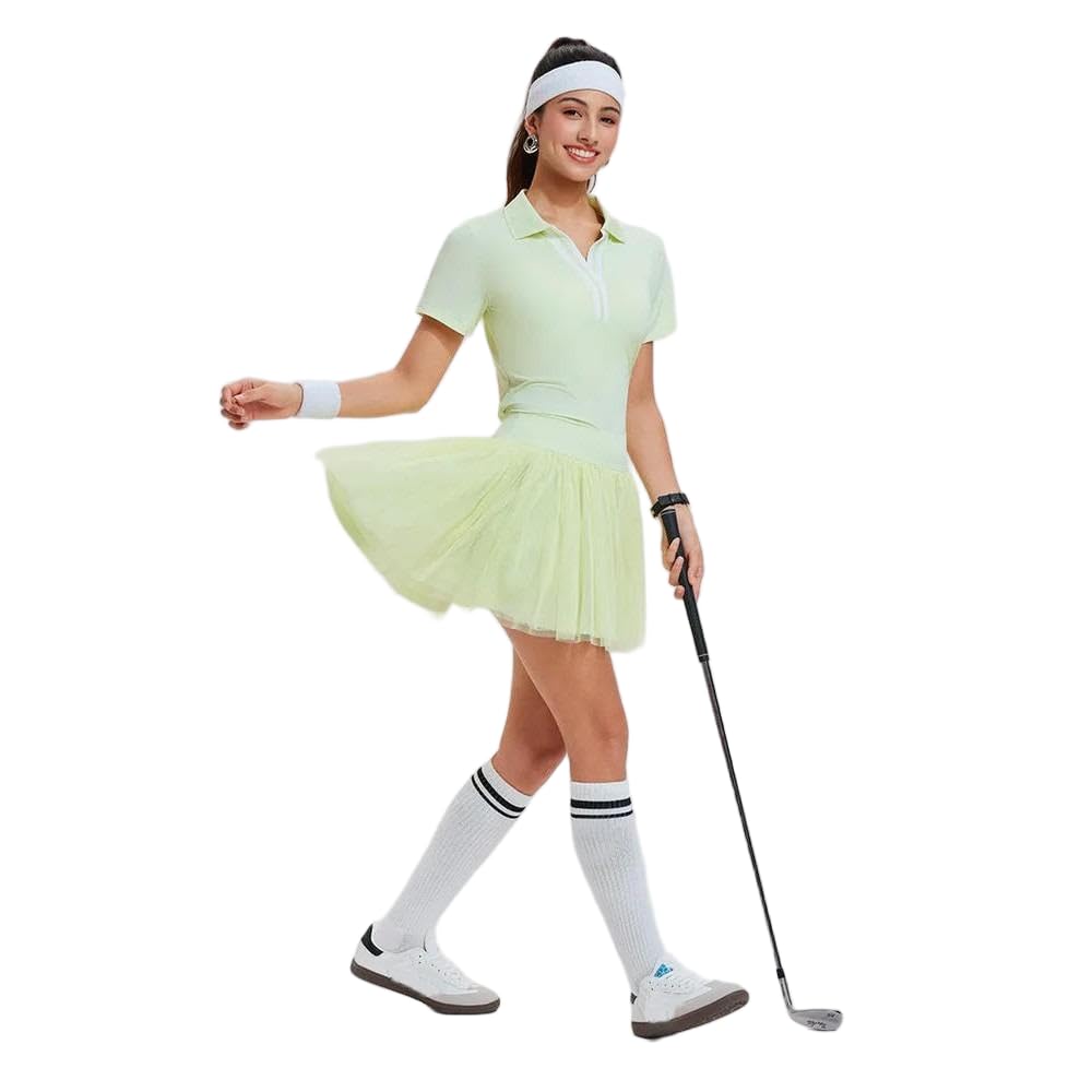 JJDFW letnia spódnica do tenisa kobiety mini tiulowa bieganie fitness balet taniec badminton spódniczki kieszeń golf siłownia kobiety sport bufiasta spódnica