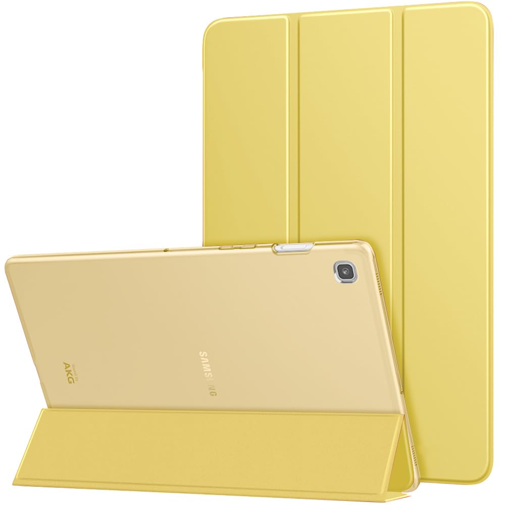 MoKo Case Fit Samsung Galaxy Tab S5e 2019, Ultra Thin Slim Shell Trifold Stand Cover with Frosted Back with Auto Wake and Sleep for Galaxy Tab S5e SM-T720/SM-T725 2019 Tablet, Light Yellow