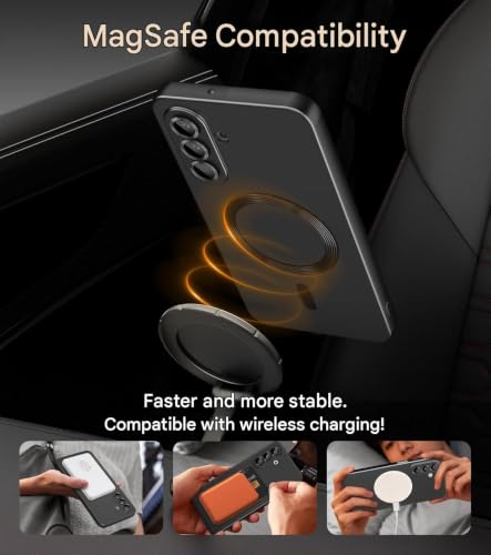 Image of DIZORO Samsung A27 Case, Compatible with Mag Safe Back Cover, Matte Luxury Metallic Luster Flexible TPU Wireless Charging Shockproof Case with Camera Protector (Metallic Silver)