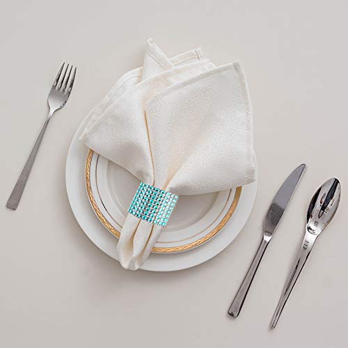 Image of Accmor 100pcs Napkin Rings, Blue Napkin Rings Buckles | Napkin Rings for Table Decorations, Wedding, Dinner, Party, DIY Decoration