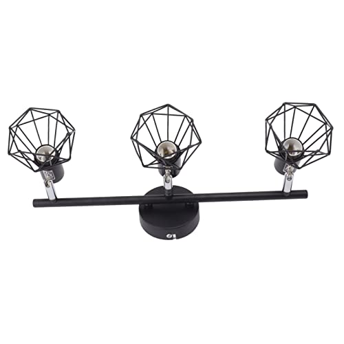 Spotlight de plafond rotatif noir mat à 3 têtes orientables en fer moderne - 7