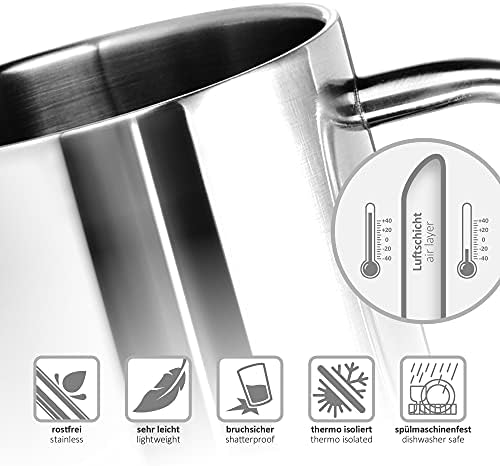 COM-FOUR® 2x kubek termiczny ze stali nierdzewnej - 300 ml na kubek - dwuscienny kubek izolacyjny - nietlukacy kubek do kawy - termiczny kubek do picia - kubek kempingowy - kubek - bez BPA (300ml)