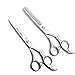 Produktbild 2 Stück Haarschere Friseurschere Rostfreie Zahnschere und Flachschere Perfekter Profi Set für Damen und Herren