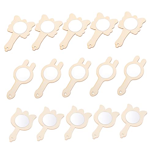 Healeved 15pcs Mini Mirror Bulk Boys and Girls Mirror for Room Decor DIY Printing Toys for Arts and Crafts