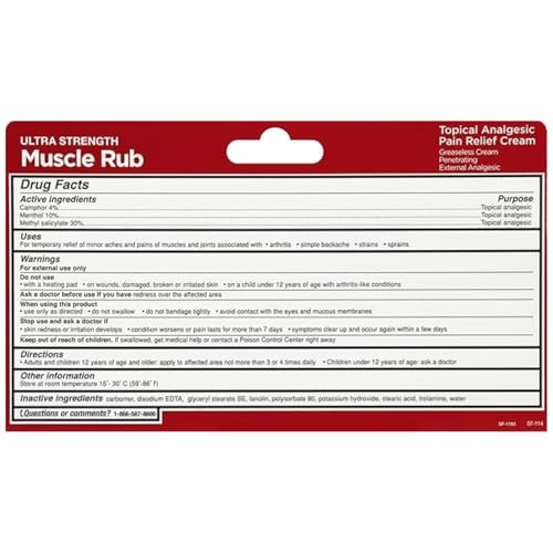 Image of Leader Muscle Rub - Fast-Acting, Deep Penetrating Relief for Sore Muscles and Joints, Minor Arthritis and Back Pain Relief, Non-Greasy Formula Topical Analgesic, Camphor, Menthol & Methyl Salic
