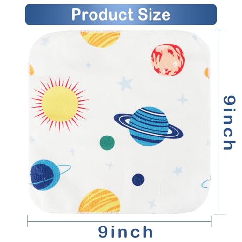 Image of softan Baby Washcloths, 24Pack Baby Wash Cloths Extra Soft & Ultra Absorbent, Baby Towels Face Towel Unisex for Boys Girls Face & Body, Washclothes Gentle on Sensitive Skin, 9''x 9''Blue Planet