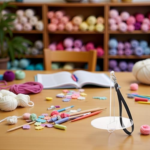 Image of White Portable Wrist Yarn Holder for Knitting Crochet Frame Prevent Yarn Tangling Presents for Craft Lovers Easy to Use Yarn Storage Craft and Sewing Supplies Storage