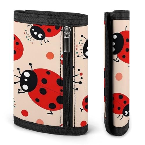 Cute Ladybug Trifold Wallet Front Pocket Coin Purse - Slim Credit Card Holder for Men & Women3