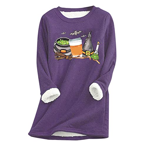 Générique Automne Hiver col Rond en Peluche Mignon Haut imprimé Chaud Femmes sous-vêtements épais Polaire Hauts Femmes Chemises Femmes col Rond Legging Brillant Rouge