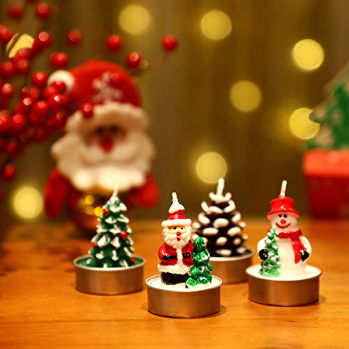 Tecunite TECUNITE-CACTUS TEALIGHT CANDLES-01 12 Pieces Christmas Tealight Candles Handmade Delicate Santas Snowman Acorn Tree Candles thumb #1