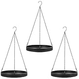 PIKAMAO Plant Hanger Indoor Outdoor, Hanging Planter Baskets for Outdoor Indoor Plants, Hanging Plant Holder Plant Shelf Metal Window Plant Hanger, 3 Pack