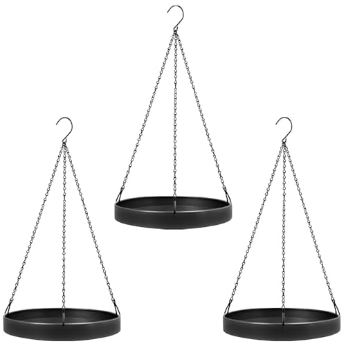 PIKAMAO Plant Hanger Indoor Outdoor, Hanging Planter Baskets for Outdoor Indoor Plants, Hanging Plant Holder Plant Shelf Metal Window Plant Hanger, 3 Pack
