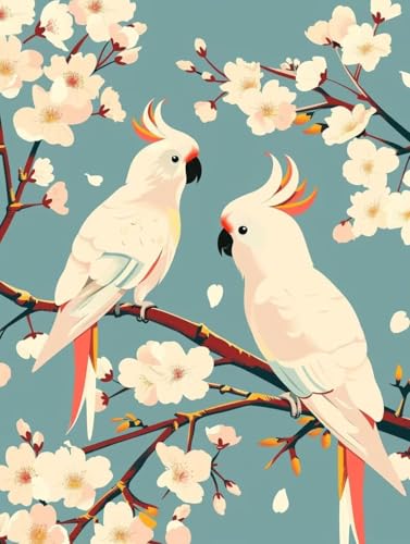 Pintar por números adultos árbol y pájaro lienzo DIY 90x120cm sin marco