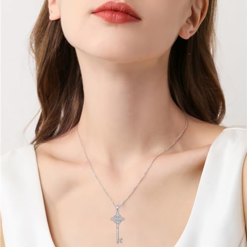 DAOCHONG 925 Sterling Silver Good Luck Irish Jewelry Celtic Knot Pendant Necklaces for Women4