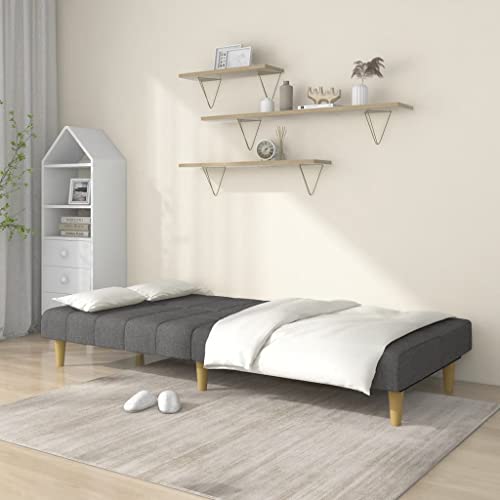 vidaXL-Sofa-Cama-de-2-Plazas-Invitado-Pijamada-Plegable-Salon-Sala-de-Estar-Acolchada-Dormitorio-Habitacion-Muebles-Mobiliario-Tela-Gris-Claro