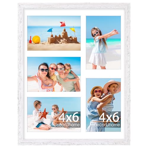decorUhome 5 4x6 Picture frames Collage Wall Decor with Mat