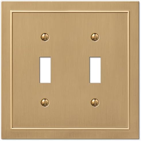 Amerelle 57TTBZ Bethany Wallplate, 2 Toggle, Cast Metal, Brushed Bronze 1-Pack image 4