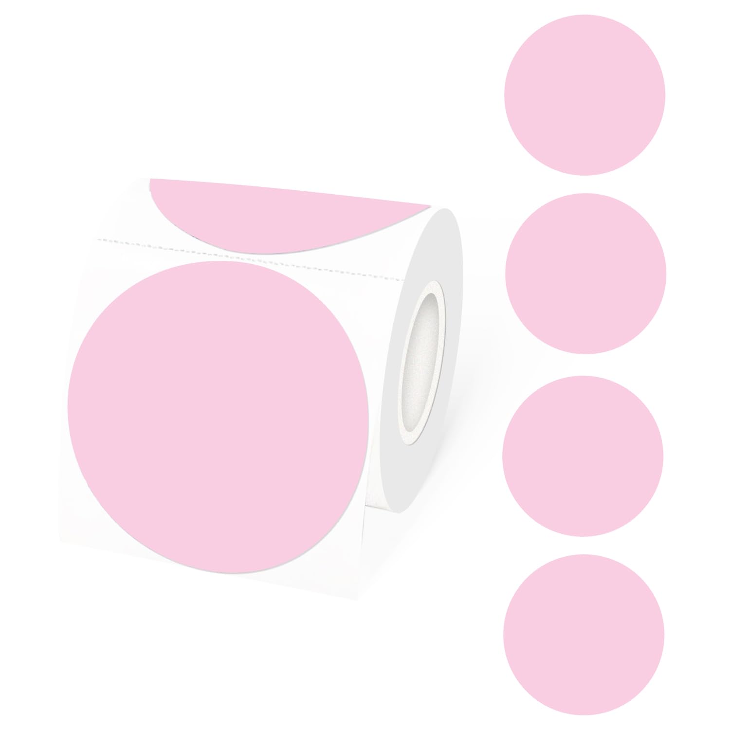STARLIBOO 3 Inch Round Thermal Sticker Labels, Pink Thermal Labels Round, Self-Adhesive Round Direct Thermal Stickers Label, Thermal Printer Stickers