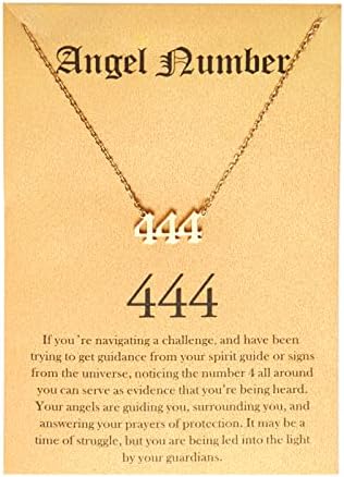 Angel Number 444 Choker Necklace Numerology Jewelry for Women Gold Tone