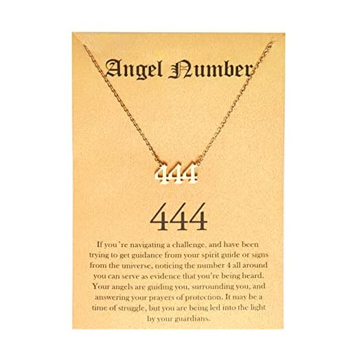 Tasunom Angel Number Necklace, 18K Gold Plated