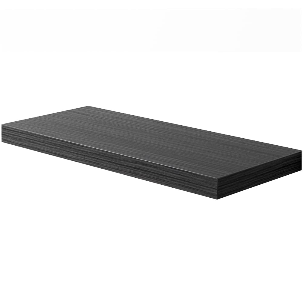 JPND Floating Shelf, Set of 1 Wall Shelf, 36 in W x 12.75 in D x 2 in H Wooden Floating Wall Shelf with Invisible Brackets for Living Room/Bedroom/Bathroom/Kitchen Storage and Decor, Black