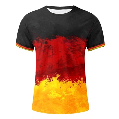 Em Tshirt Herren Lockere Kurzarmshirt Auswärtstrikot Deutschland 2024 Sport Shirt Sommer Must Have Henley Shirt Sportshirt DFB Trikot Herren Freizeitshirt Polo Shirt Basic Tshirt Herren（1-Wine，XXL）