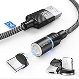 【STARKES MAGNET & LED-LICHT】Haben Sie einen superstarken und stabilen Magneten für den speziellen Magnetismus, um eine Trennung zu verhindern.Weiche LED-Lichter helfen Ihnen, Multi USB Kabel im Dunkeln leichter zu finden, und weiches Licht stört den Schlaf nicht