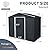 Shaical Outdoor Storage Shed, 8x4ft Metal Storage Shed with Vents and Metal Foundation, Lockable Sliding Door, All Weather Tilted Roof Tool Shed for Backyard, Patio, Lawn, Black