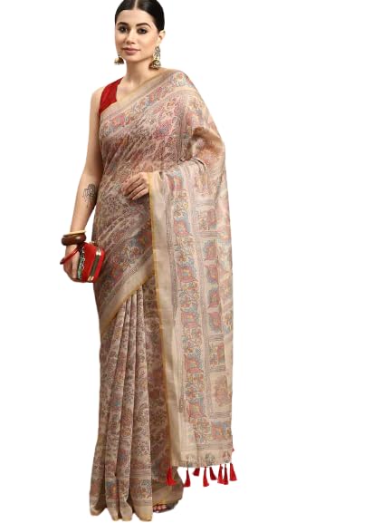Enthone Women's Kalamkari Digital Print Saree
