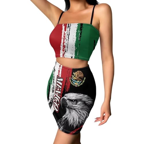 Image of 2025 Sexy Spaghetti Strap Crop Tops and Bodycon Skirt Casual 2 Piece Set S-4XL