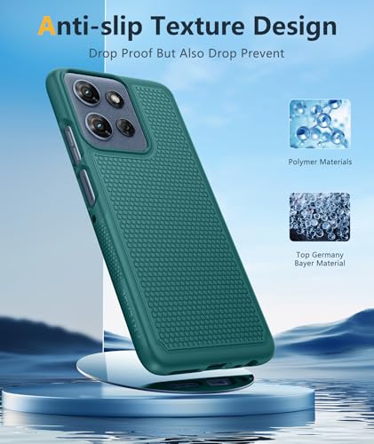 Image of FNTCASE for Moto G 2026 /2025 Case: Moto G Play 2026 /Moto G Power 2025 Case Dual Layer Military Protective Heavy Duty Cell Phone Cover with Screen Protector Shockproof Rugged Non Slip Textured (Green)