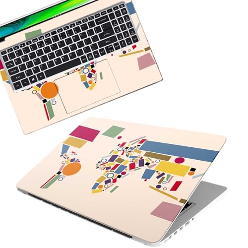 Image of Galaxsia World Map D3 Full Body Vinyl Laptop Skin /Sticker /Cover Upto 15.6 Inches Laptops Laminated-Removable-HD Quality Compatible for Hp-Dell-Sony-Lenovo-Asus etc.(15x10 Inches)