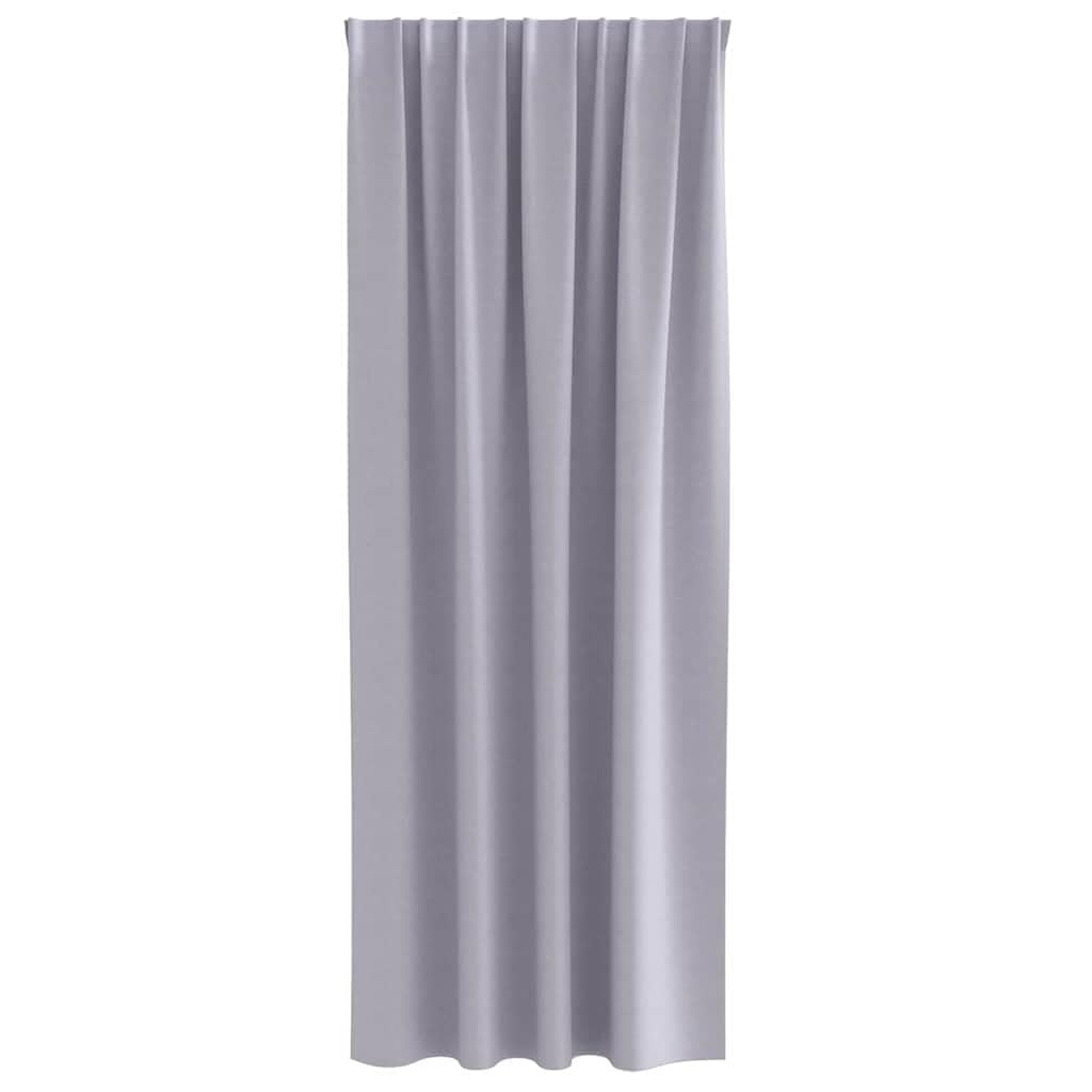 Zasłony zaciemniające z pierścieniami, metaliczny szary, 260 x 140 cm, 2 sztuki, poliester, z oczkami i zasłoną na szelkach, do salonu, sypialni, blokujące światło w 80%-90% i