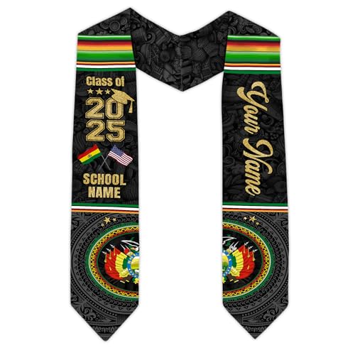 MonkeyVan Personalized Bolivia Graduation Stole, Bolivian Graduation Sash, Bolivia Flag Graduation Stole, Class of 2025 M56