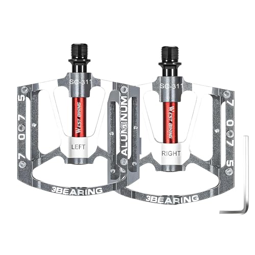 Pédales de vélo à 3 roulements antidérapantes pour un grip maximal