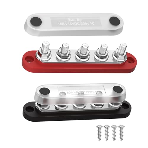 Rails commerciali Klemmbox - Blocco di collegamento ABS a vita lunga, nodo corrente | Blocco di distribuzione con connessione a vite per una connessione sicura, barra degli autobus elé