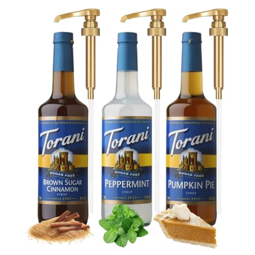 Torani Winter Syrup Flavors Sugar Free Brown Sugar Cinnamon Peppermint Pumpkin Pie Coffee Flavoring