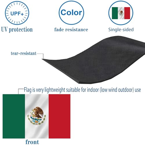 Bandeira do México 3x5 FT-Bandeiras Mexicanas Banner para brisas externas são usadas 100D poliéster