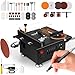 Portable Mini Table Saw for Crafts, Adjustable Speeds & Angles, Compact Electric Saw for Wood, Acrylic, Plastic, and More, Multifunctional Desktop Tool with Extra Accessories for Precise Cutting