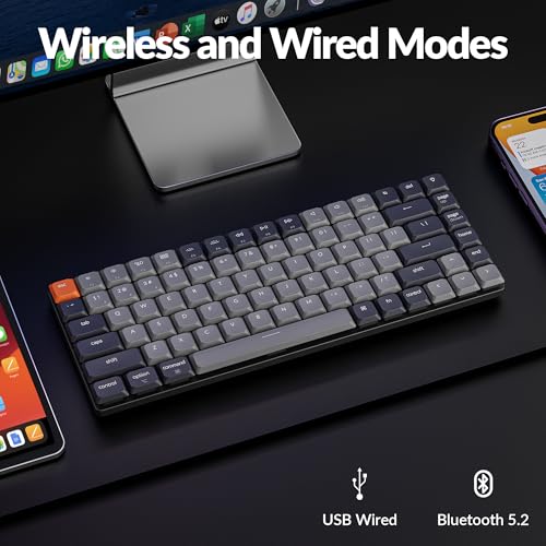 Image of Keychron K3 Version 3 Low Profile Wireless Mechanical Keyboard, 75% Layout QMK Programmable Bluetooth 5.2 /Wired, White Backlit with Shine-Through Keycaps for Mac Windows Linux