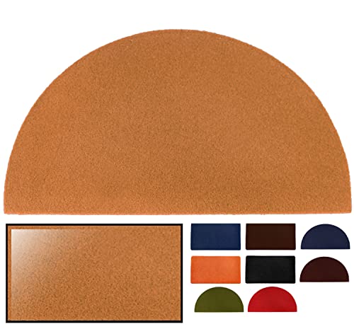 LucaHome, Synthetic Coconut Doormat, 40 x 70 cm, Semi-Moon Brown with Non-Slip Base, Smooth Coconut Doormat