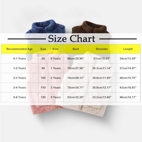 Kids Boys Girls Sherpa Fleece Vest Full-Zip Jacket Polar Fleece Warm Winter Coat Unisex Faux Fur Jacket with Pockets3