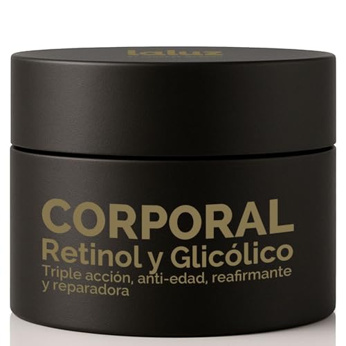 LaLuz by Lourdes Moreno | Crema Corporal Noche con Retinol y Ácido Glicólico | Renovadora, Reafirmante y Antimanchas | Suaviza Asperezas, Mejora la Textura y Combate la Flacidez | 250 ml