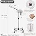 HeavenBird Stand Professional Ozone Facial Steamer with Touch Control, Adjustable Height & Rolling Base, 360° Rotatable Nozzle, Hot Mist Function, Use for Home, Salon SPA (White)